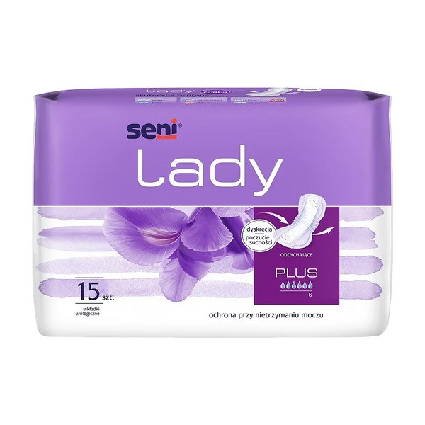 Zestaw 3 x Seni Lady, wkładki urologiczne, plus, 15 szt.