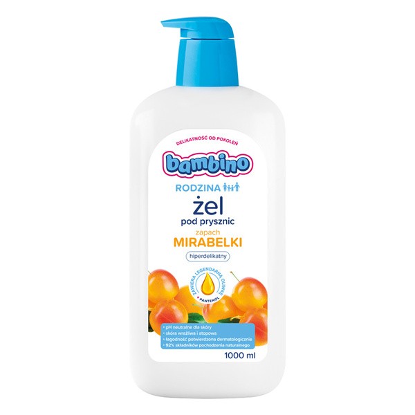 Bambino Rodzina, żel pod prysznic o zapachu mirabelki, 1000 ml