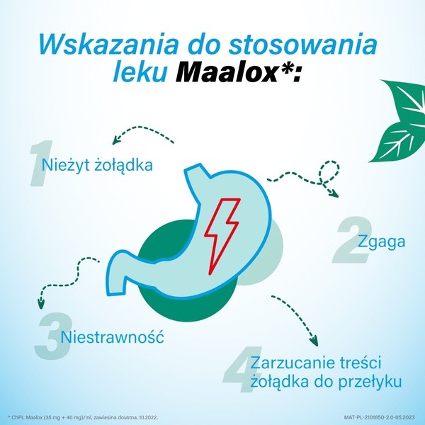 Maalox, (35 mg+40mg)/ml, zawiesina doustna, 250 ml