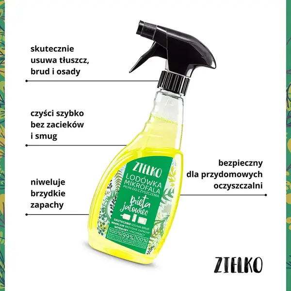 Zielko, Płyn do czyszczenia lodówki i mikrofali, mięta i jałowiec, 500 ml