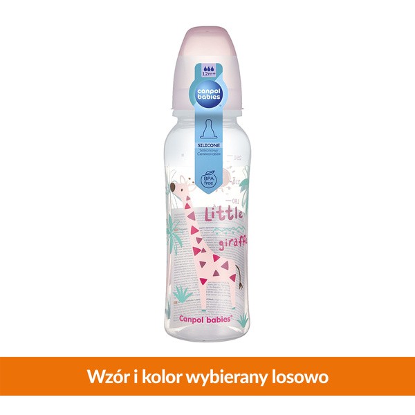 Canpol babies Africa, butelka wąska, dekorowana, 250 ml
