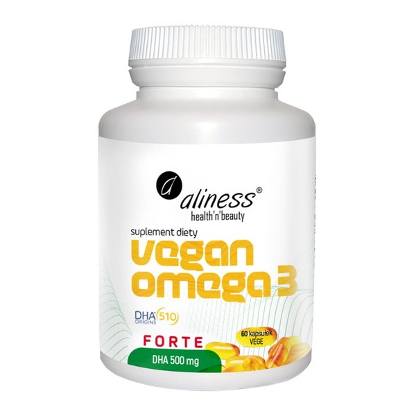 Aliness Vegan Omega 3 Forte DHA 500 mg, kapsułki, 60 szt.