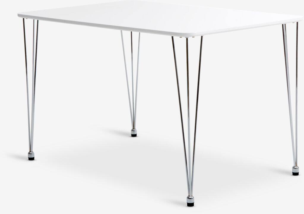 BANNERUP BANNERUP spisebord 76x120 hvid/krom