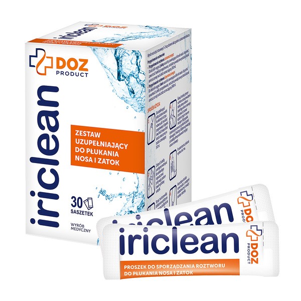 DOZ PRODUCT Iriclean, zestaw uzupełniający do płukania nosa i zatok, 30 saszetek