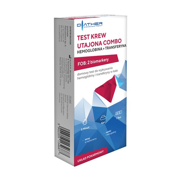 Krew Utajona Combo (hemoglobina + transferyna), test diagnostyczny, 1 szt.