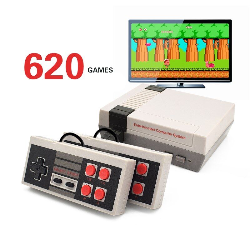 Mini TV Game Console 8 Bit Retro Video Game Console Built In 620 Games with Dual Controllers Handheld Game Player