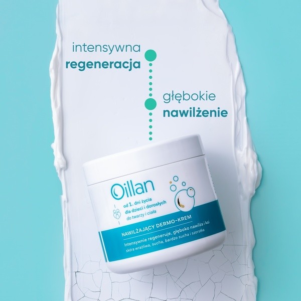 Oillan, nawilżający dermo-krem, 500 ml