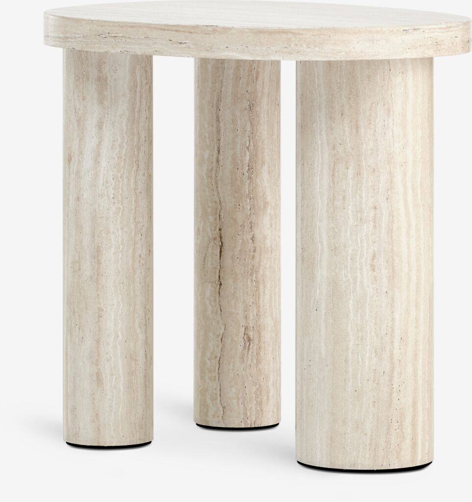 LUNDEBORG LUNDEBORG hjørnebord 38x50 i travertin farve