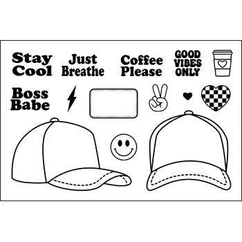Trucker Hat Clear Stamps Set of 14