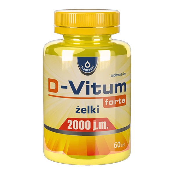 D-Vitum forte 2000 j.m., żelki, smak pomarańczowy, 60 szt.