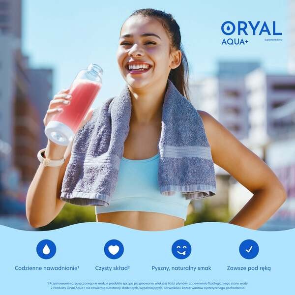 Oryal Aqua+, saszetki z proszkiem, smak wiśnia z nutą wanilii, 14 szt.