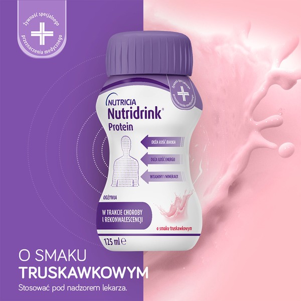 Nutridrink Protein, płyn o smaku truskawkowym, 4 x 125 ml