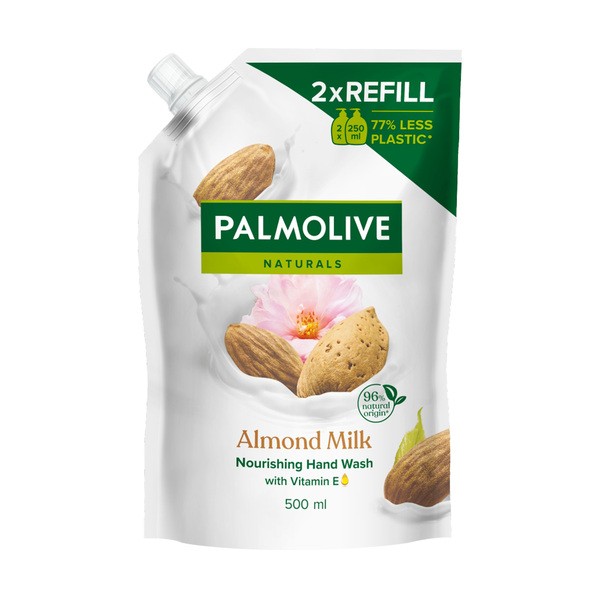 Palmolive, Naturals Milk & Almond, mydło w płynie, uzupełnienie, 500 ml