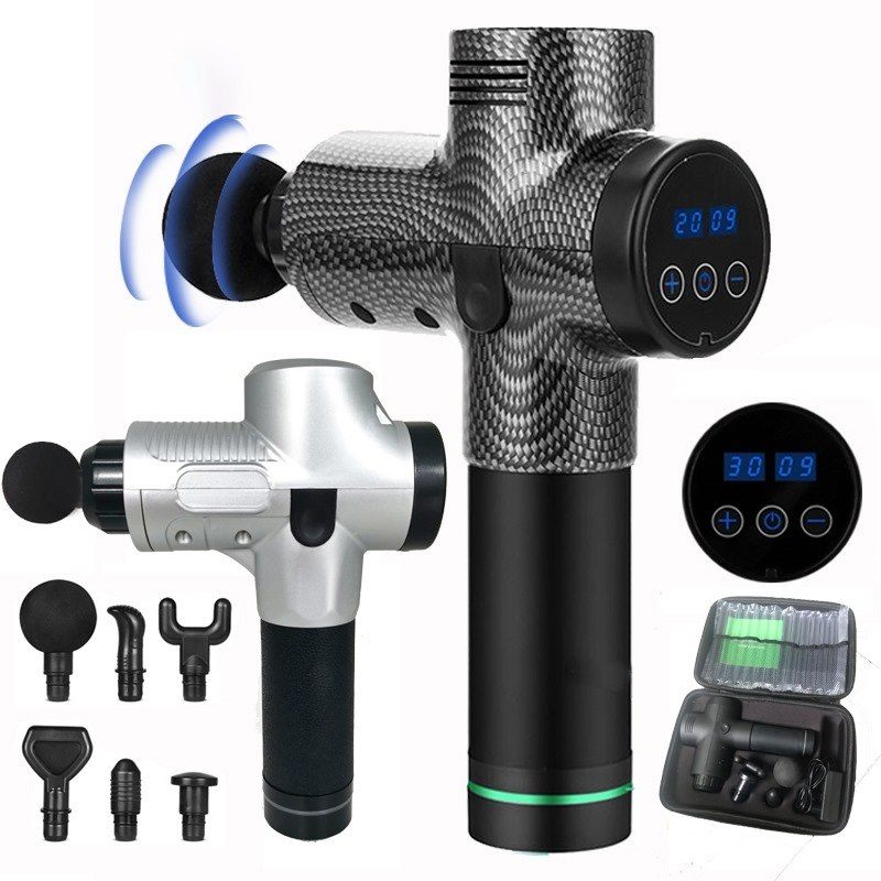 Pistolet do masażu z wyświetlaczem o wysokiej częstotliwości, masażer mięśni głębokich, ćwiczenia relaksacyjne, masaż szyi, pistolet do masażu powięzi, fitness