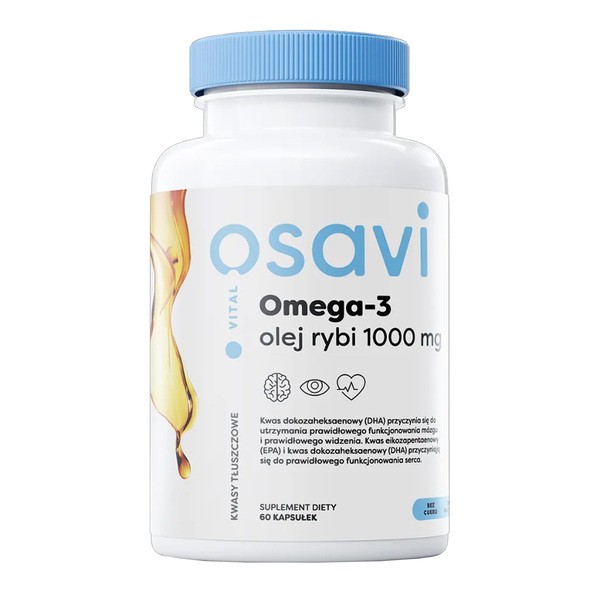 Osavi Omega-3 Olej Rybi 1000mg, kapsułki, 60 szt.