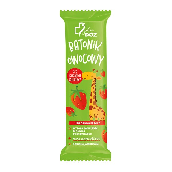 Plan by DOZ, Batonik owocowy truskawkowy, 35 g