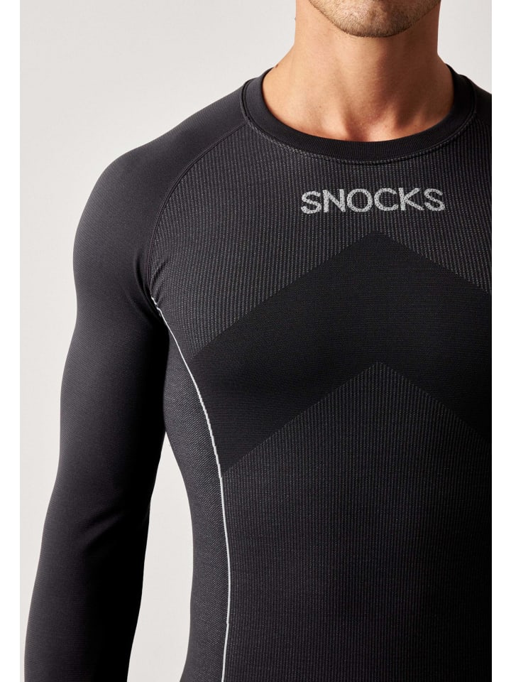 SNOCKS Thermoshirt mit Daumenloch 1 Stück in Schwarz günstig kaufen