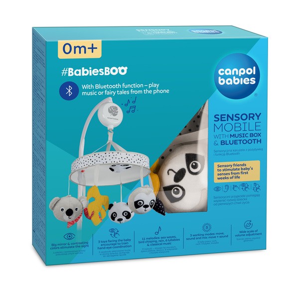 Canpol Babies, sensoryczna karuzela z pozytywką/Bluetooth BabiesBoo, 1 szt.