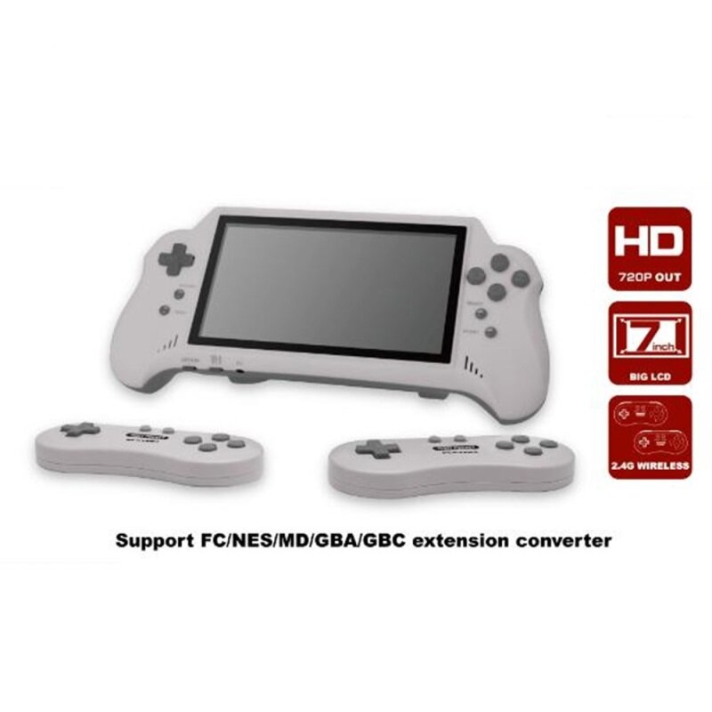 16BIT HD ULTRA SNES POCKET 5PLUS Video Game Console Handheld Player 7inch Big Screem 2.4G Wireless Controllers