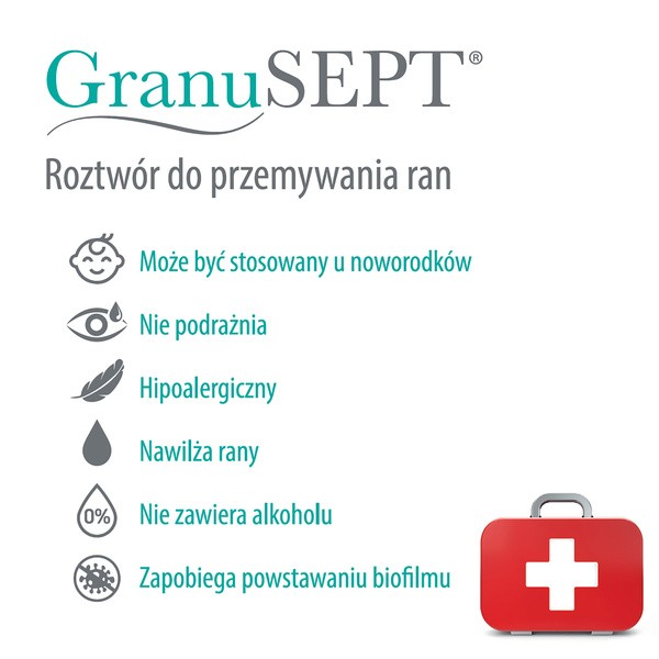 GranuSEPT, roztwór do przemywania ran, 250 ml