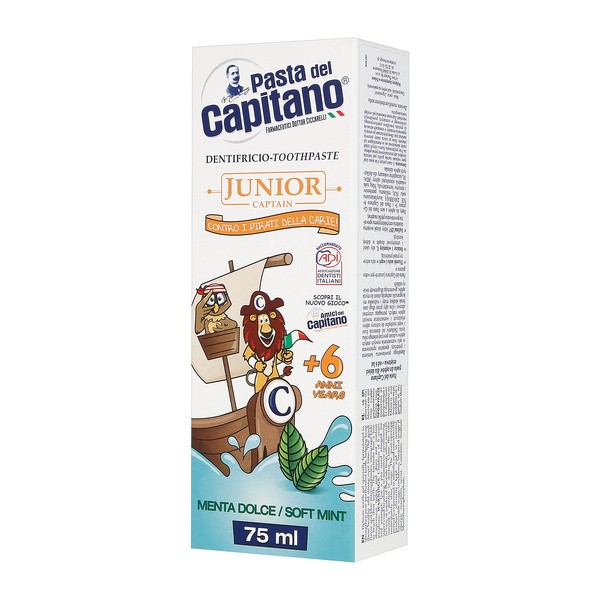 Pasta del Capitano, pasta do zębów dla dzieci, miętowa, od 6 lat, 75 ml