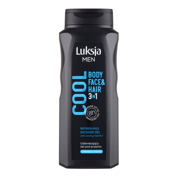 Luksja Men Cool, odświeżający żel pod prysznic 3w1, 500 ml