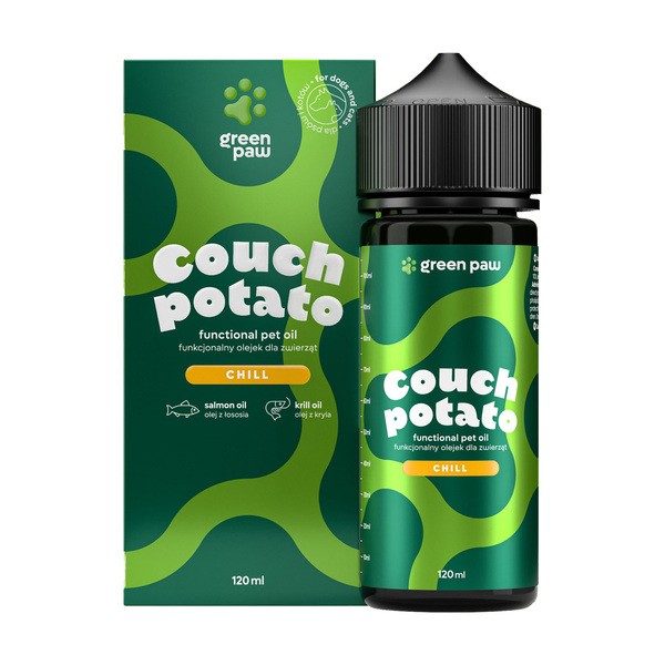 Green Paw Couch Potato, funkcjonalny olejek dla zwierząt, 120 ml