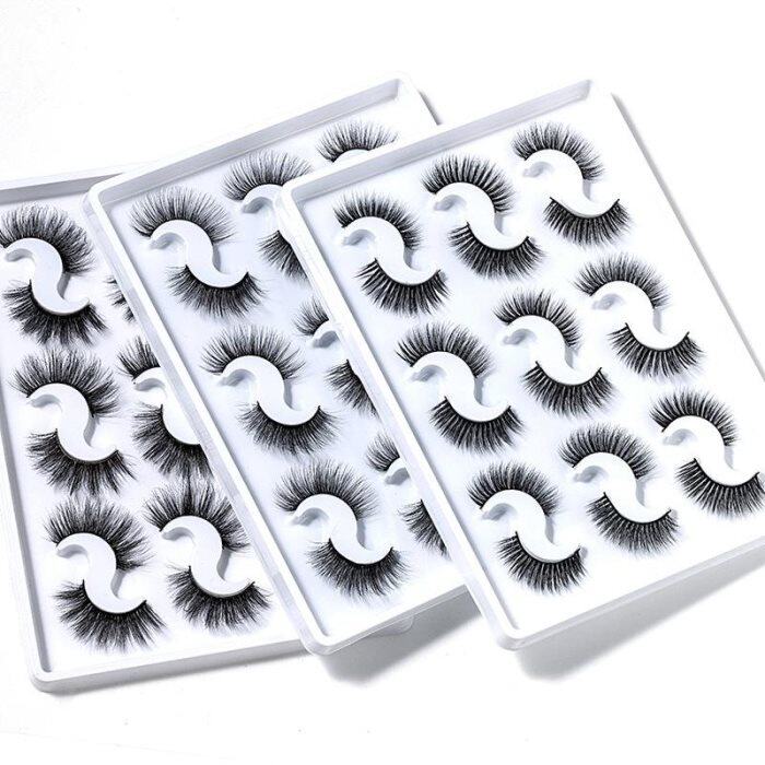 9 paar 3D-kunstnertswimpers – Zachte, natuurlijke en speelse kruislingse kunstwimpers – Wimperextensies en make-uphulpmiddelen