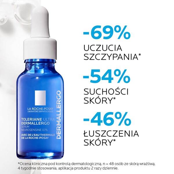 La Roche-Posay Toleriane Ultra Dermallergo, kojące serum nawilżające z 0,1% neurosensyny, 20 ml