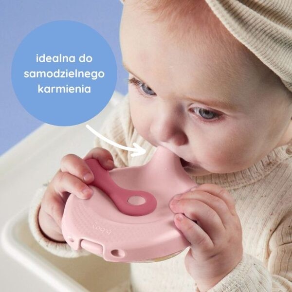 B.BOX, fill + feed, silikonowa miseczka z pokrywką do karmienia dla niemowląt i dzieci, kolor piwonia, 110 ml