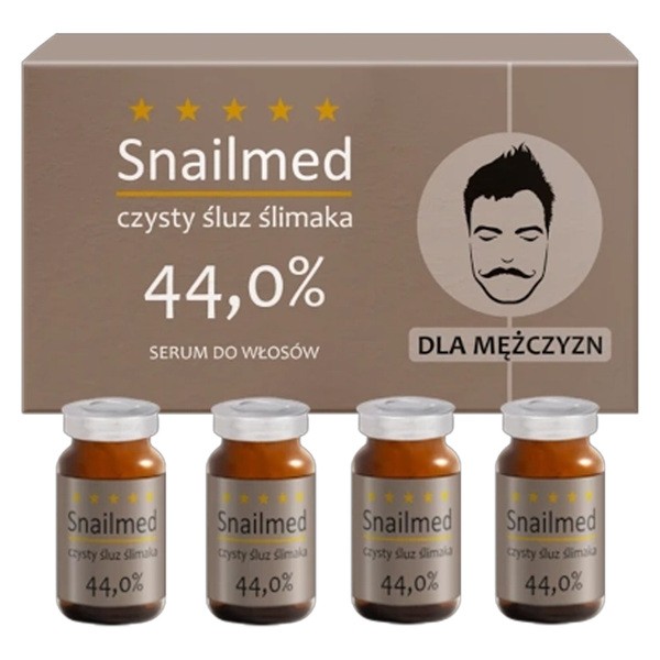 Snailmed, serum do skóry brody z naturalnym śluzem ślimaka i wyciągiem z chinowca, 8 ml x 4 ampułki