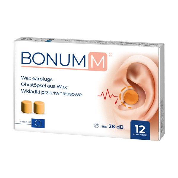 Zestaw 2 x 12 szt. Bonumm, wkładki przeciwhałasowe