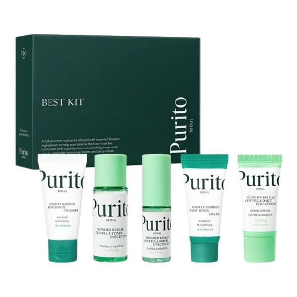 Purito Seoul Best Kit, podróżny zestaw kosmetyków do pielęgnacji twarzy, 1 szt.