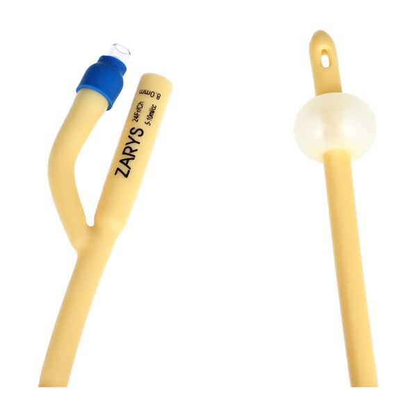 Zarys, urologiczny cewnik Foley'a, dwudrożny z plastikową zastawką, CH 24/5-10 ml, 1 szt.