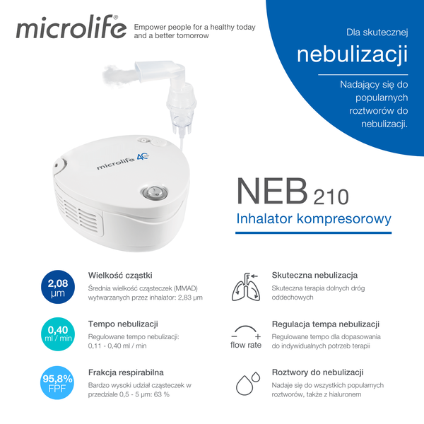 Inhalator Microlife NEB 210, kompresorowy, 1 szt.