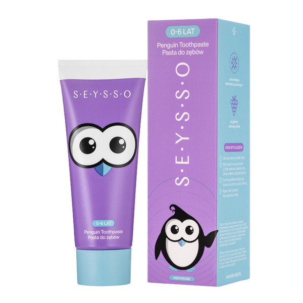 Seysso Kids Penguin, pasta do zębów dla dzieci, 0-6 lat, 75 ml