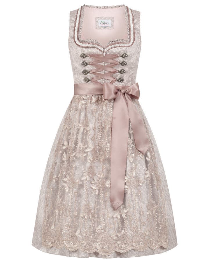 Nübler Dirndl Midi Tessa in Taupe günstig kaufen