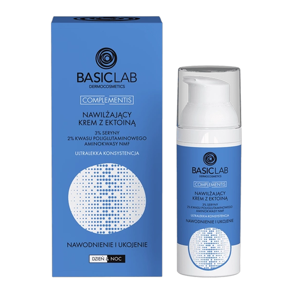 BasicLab Complemntis, nawilżający krem z ektoiną o ultralekkiej konsystencji, 50 ml