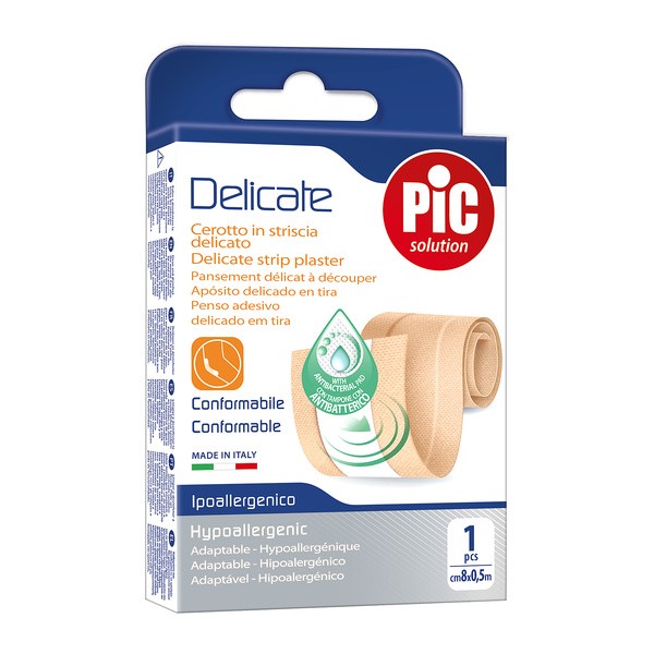 PiC Delicate, plaster antybakteryjny, 8 cm x 50 cm, beżowy, 1 szt.