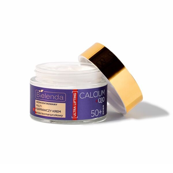 Bielenda Calcium + Q10, skoncentrowany, multi naprawczy krem przeciwzmarszczkowy na dzień, 50+, 50 ml