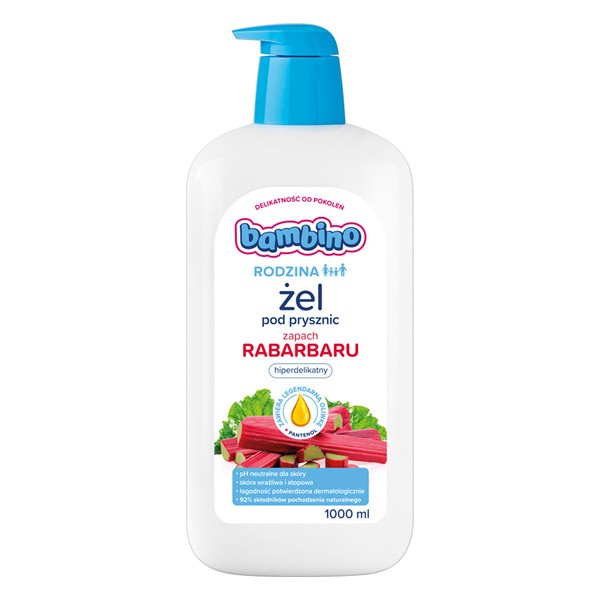 Bambino Rodzina, żel pod prysznic o zapachu rabarbaru, 1000 ml
