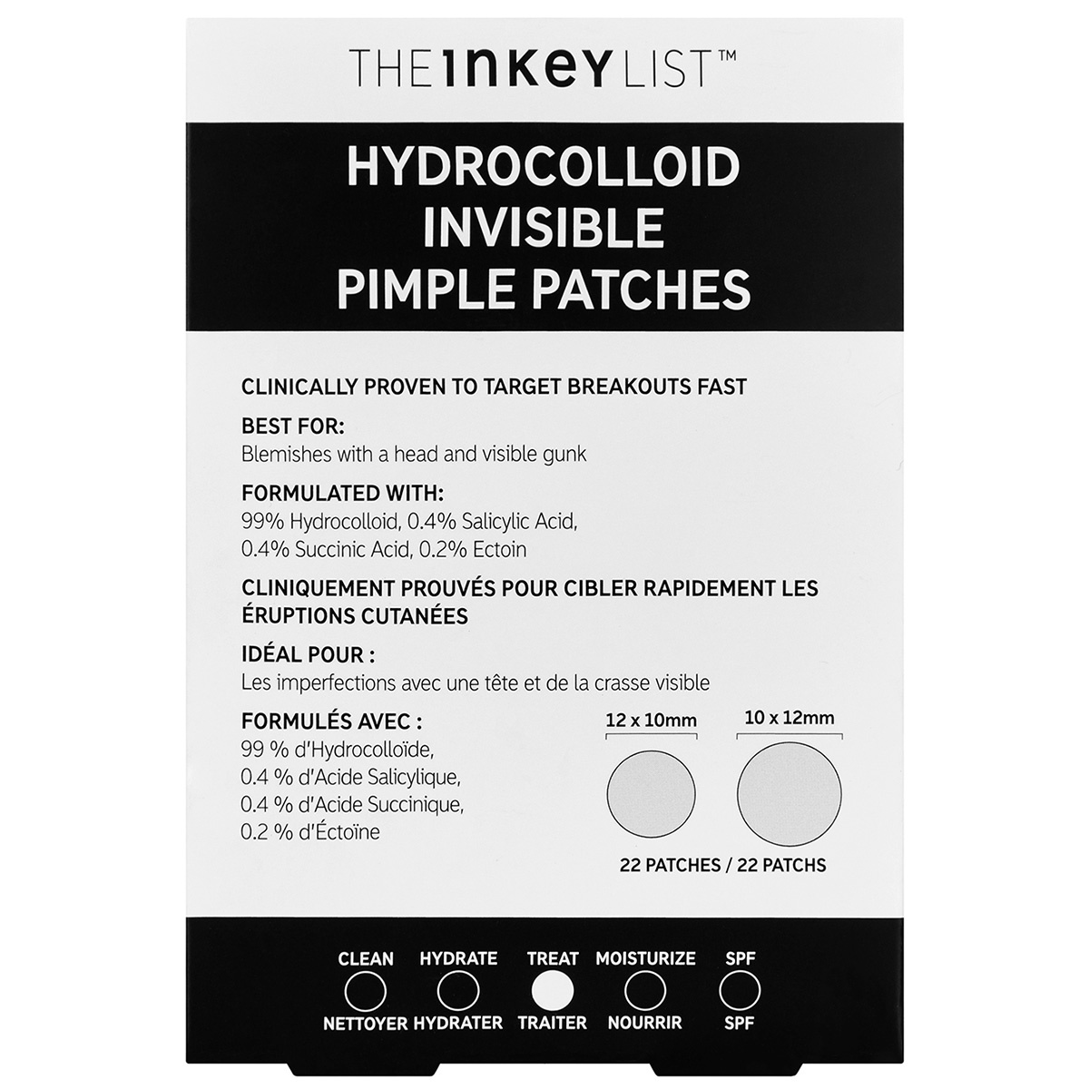The INKEY List Hydrocolloid Invisible Pimple Patches (22 pcs)