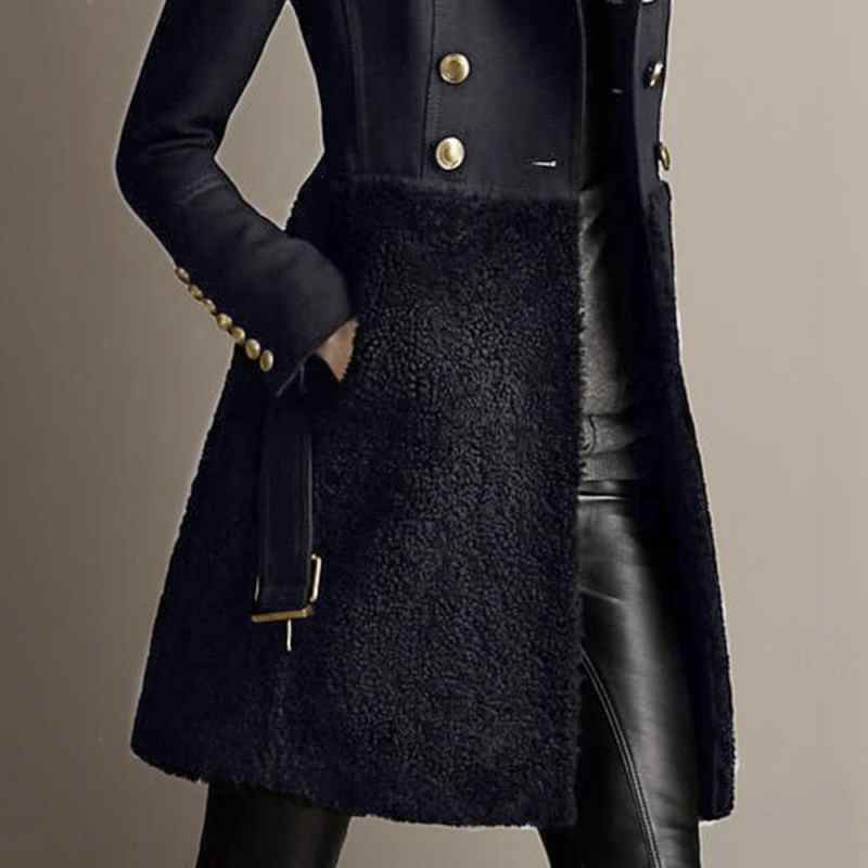 Women Woolen Coat Mid Length Double Breasted Long Jacket Autumn Winter Fleece Overcoat Wool Blend Elegant Outwear Wrap Coats