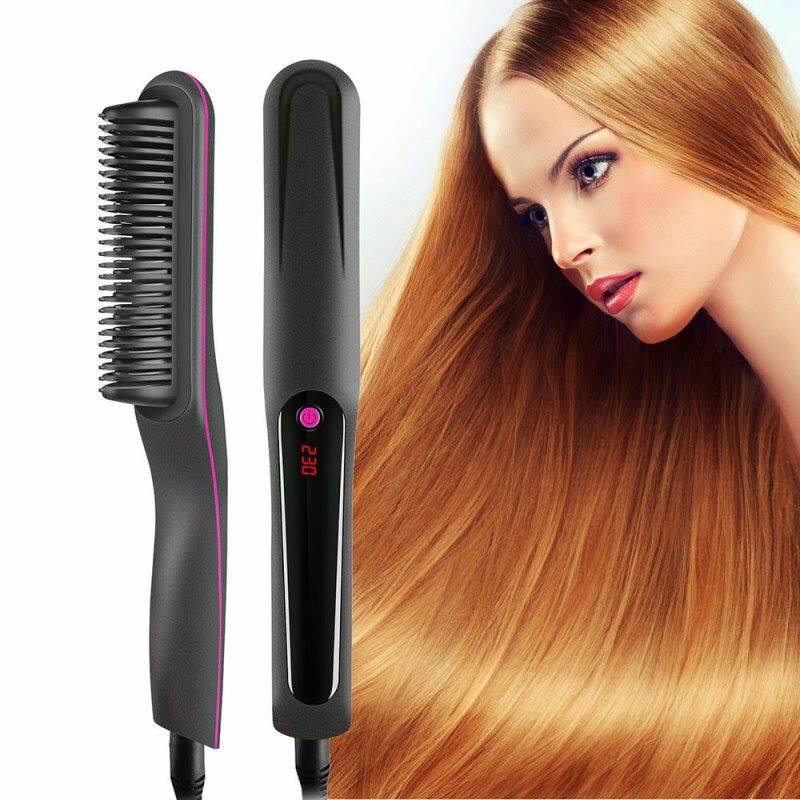 Hair Straight Comb Anti scald Straight Hair Ioned Comb Beard Comb Men and Women 360 Rotatable Ceramic Roll Hot Comb Straightener