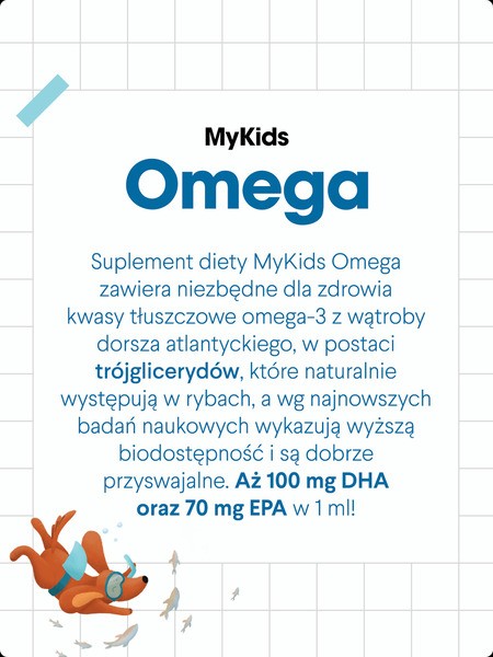HealthLabs, MyKids Omega DHA+EPA, krople, smak truskawkowy, 100 ml