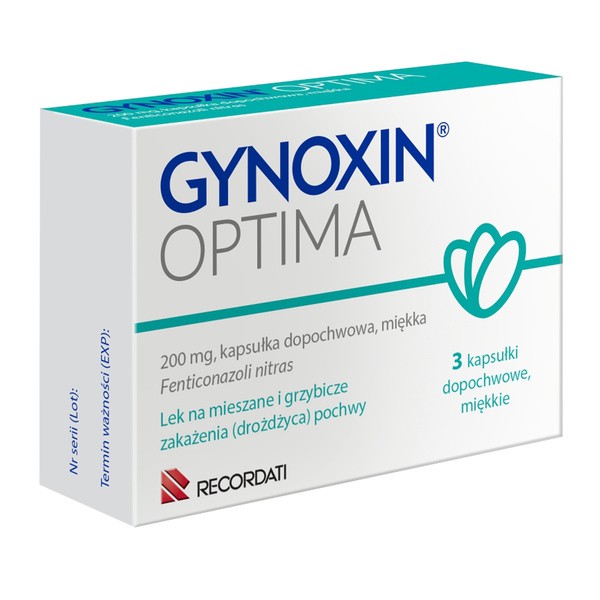 Gynoxin Optima, 200 mg, kapsułki dopochwowe, miękkie, 3 szt.