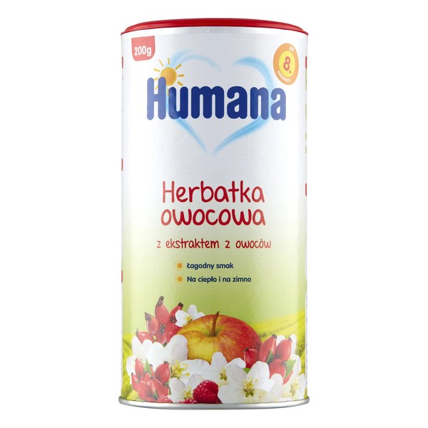 Humana, Herbatka owocowa z ekstraktem z owoców, po 8 miesiącu, 200 g