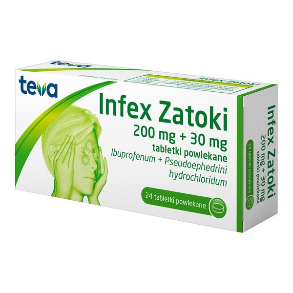 Infex Zatoki, 200 mg + 30 mg, tabletki powlekane, 24 szt.