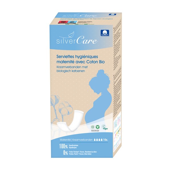 Silver Care, bawełniane podpaski poporodowe, 10 szt.
