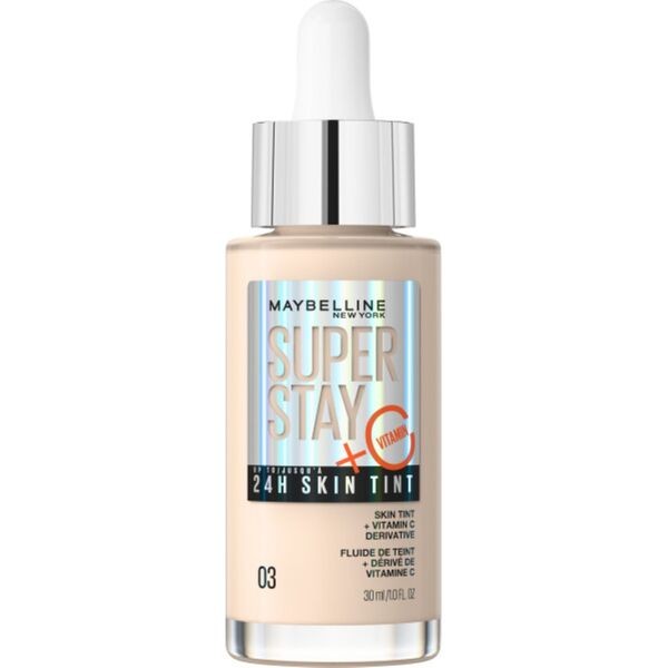 Maybelline, Super Stay 24h Skin Tint, podkład rozświetlający z witaminą C, 03, 30 ml